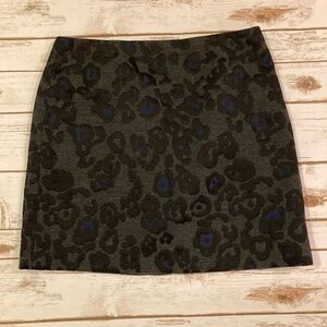 Ann Taylor Black and Gray Cheetah Skirt Size 12P